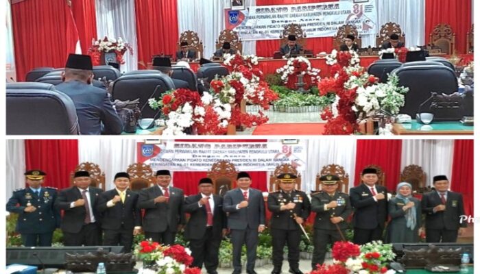 Sambut HUT RI Ke-81 DPRD Bengkulu Utara Rapat Paripurna Dengarkan Pidato Presiden